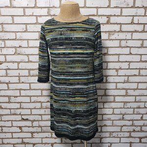 Calvin Klein Multi Color Pullover Print Dress,  Size 10